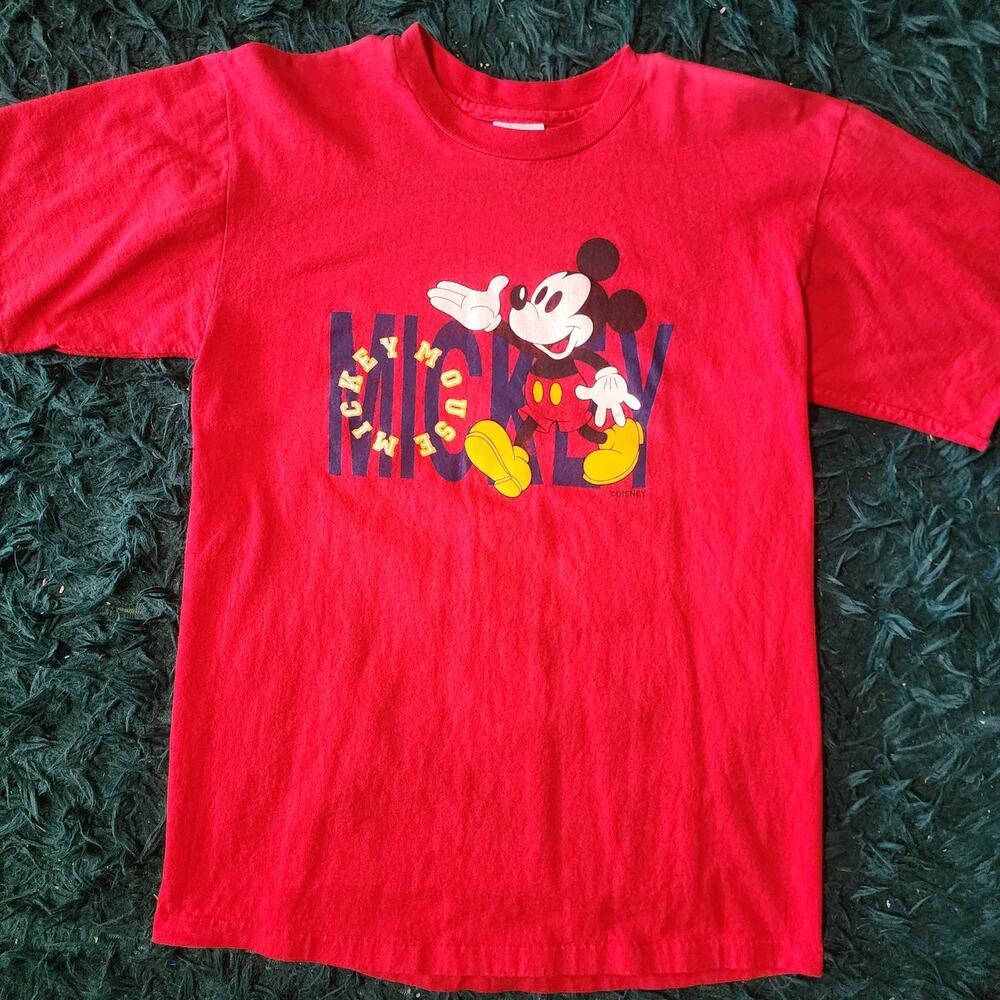 Vintage Mickey Mouse Disney Graphic Tee Red Carolina Connection USA